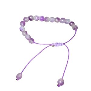 AAA Gemstone Adjustable Bracelet Purple Jade.  HANDMADE D740